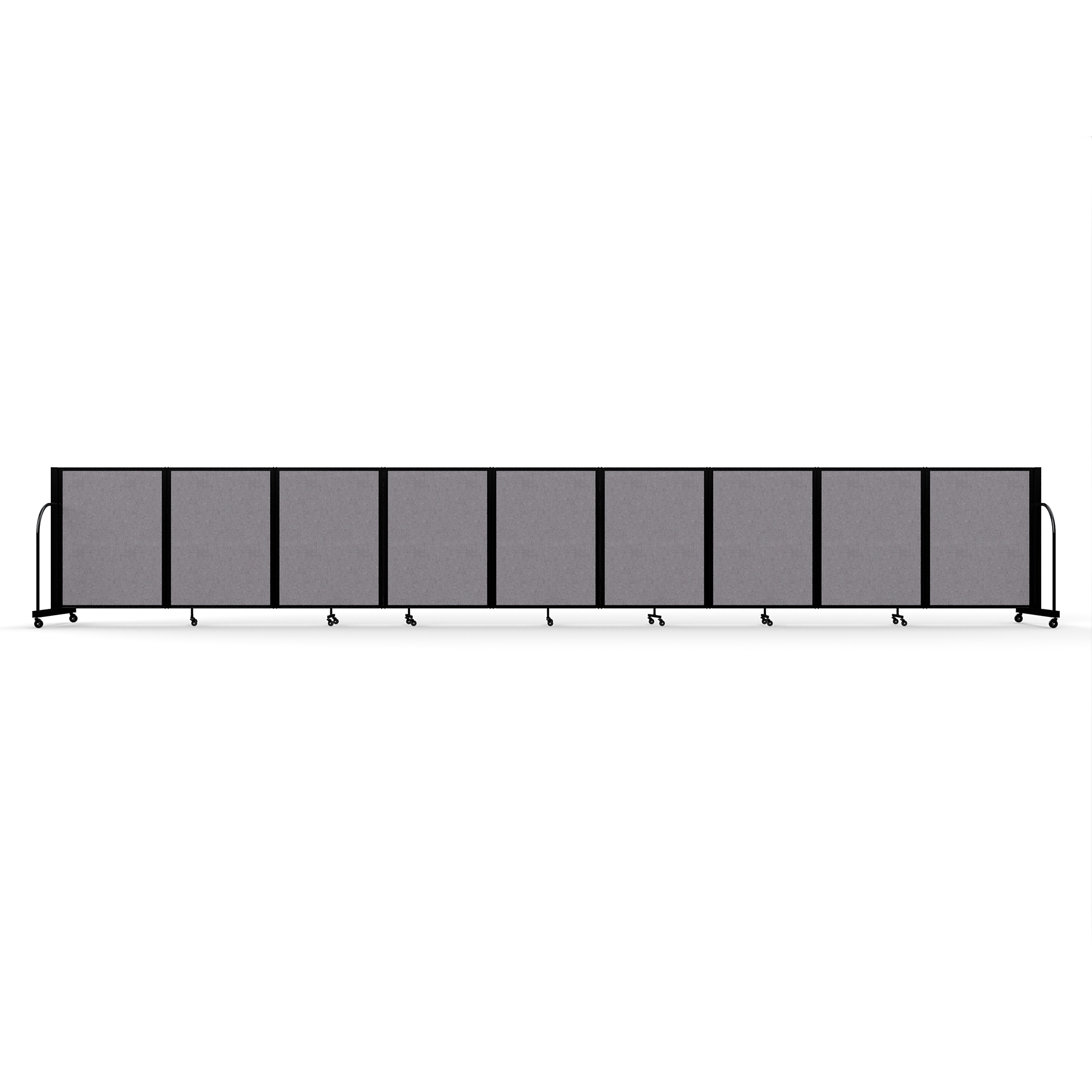 Screenflex Full Motion Divider, 4' x 25'1", Black Frame, Select Gray